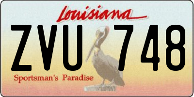 LA license plate ZVU748