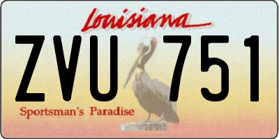 LA license plate ZVU751