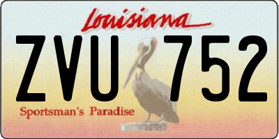 LA license plate ZVU752