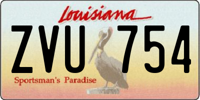 LA license plate ZVU754