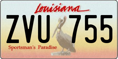 LA license plate ZVU755