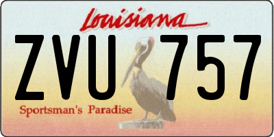 LA license plate ZVU757