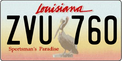 LA license plate ZVU760