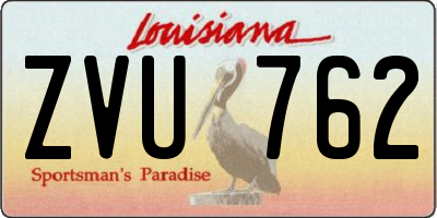 LA license plate ZVU762