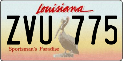 LA license plate ZVU775