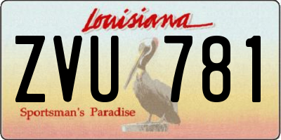 LA license plate ZVU781