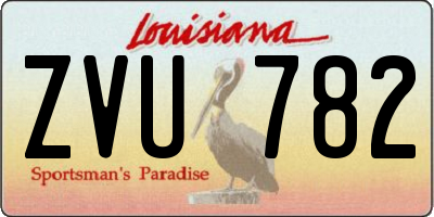 LA license plate ZVU782