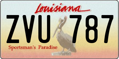 LA license plate ZVU787