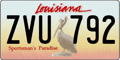 LA license plate ZVU792