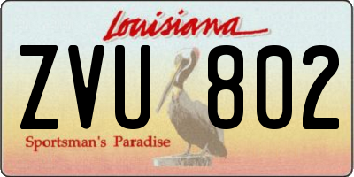 LA license plate ZVU802