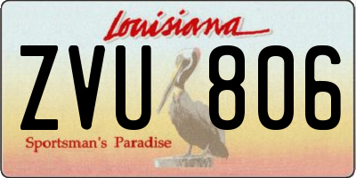 LA license plate ZVU806