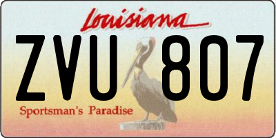 LA license plate ZVU807