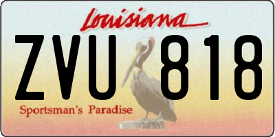LA license plate ZVU818