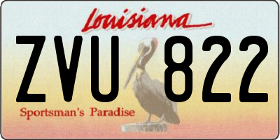 LA license plate ZVU822