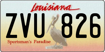 LA license plate ZVU826