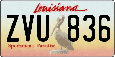 LA license plate ZVU836
