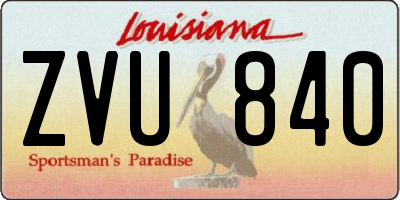 LA license plate ZVU840