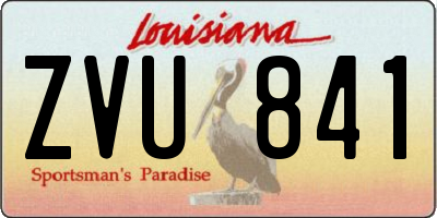 LA license plate ZVU841