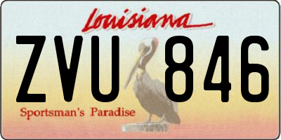 LA license plate ZVU846