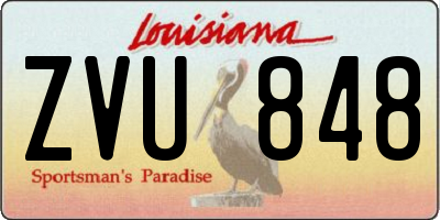 LA license plate ZVU848