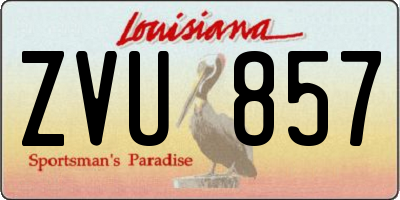 LA license plate ZVU857