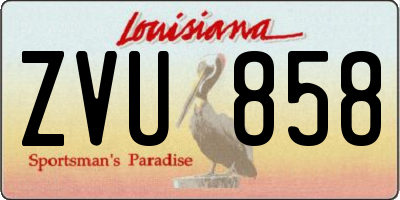 LA license plate ZVU858