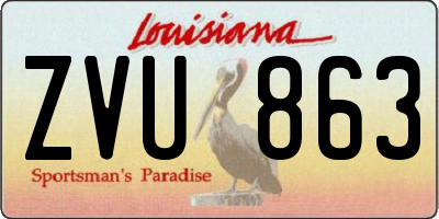 LA license plate ZVU863
