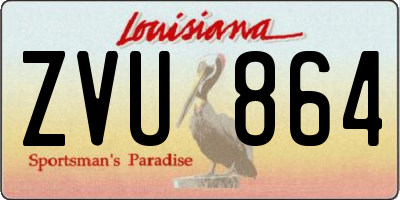 LA license plate ZVU864