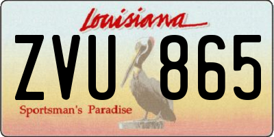 LA license plate ZVU865