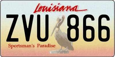 LA license plate ZVU866