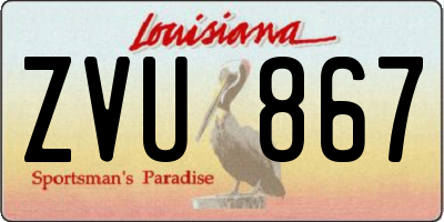 LA license plate ZVU867