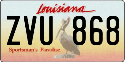 LA license plate ZVU868