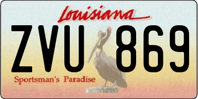 LA license plate ZVU869