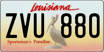 LA license plate ZVU880