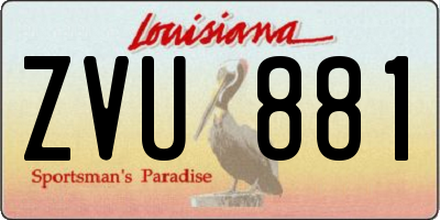 LA license plate ZVU881