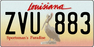 LA license plate ZVU883