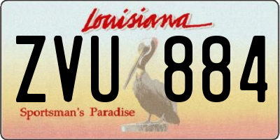 LA license plate ZVU884