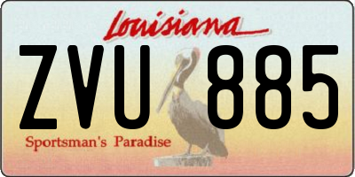 LA license plate ZVU885