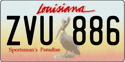 LA license plate ZVU886