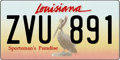 LA license plate ZVU891