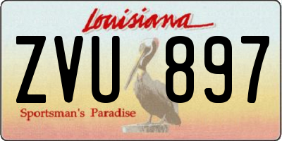 LA license plate ZVU897