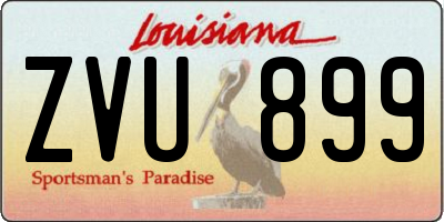 LA license plate ZVU899