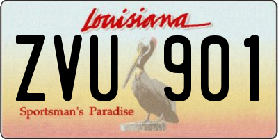 LA license plate ZVU901