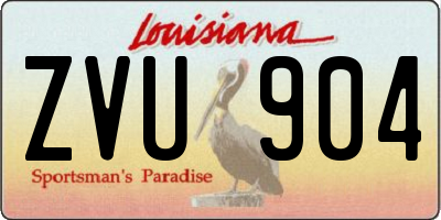 LA license plate ZVU904