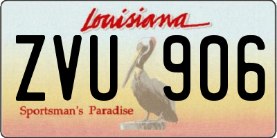 LA license plate ZVU906