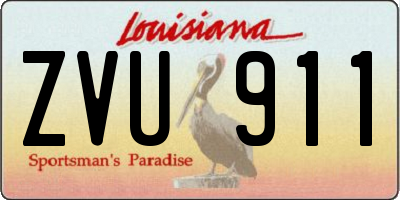 LA license plate ZVU911