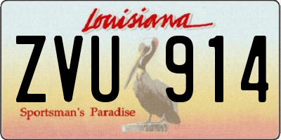LA license plate ZVU914