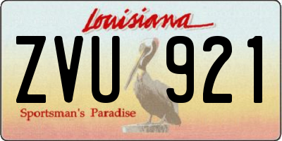 LA license plate ZVU921