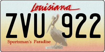 LA license plate ZVU922