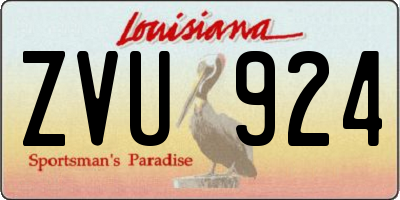 LA license plate ZVU924